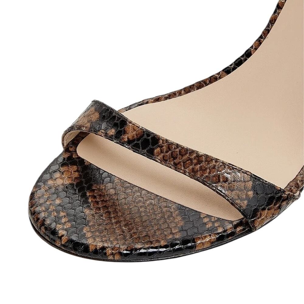Stuart Weitzman Babette Snake-Embossed Leather Sandals – Sz 9B - Picture 4 of 10